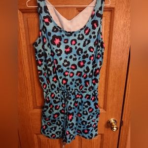 (L) Multi Colored Animal Print Romper